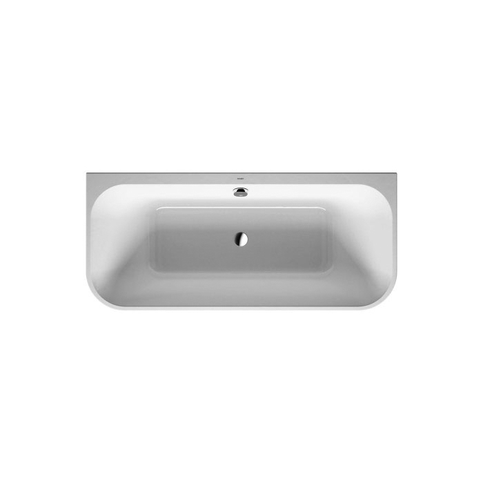 DURAVIT Happy D2 Ванна 180х80см, пристенный вариант с двумя наклонами для спины, с интегр акрилов панелью и ножками, цвет: белый ― DuraStar.ru