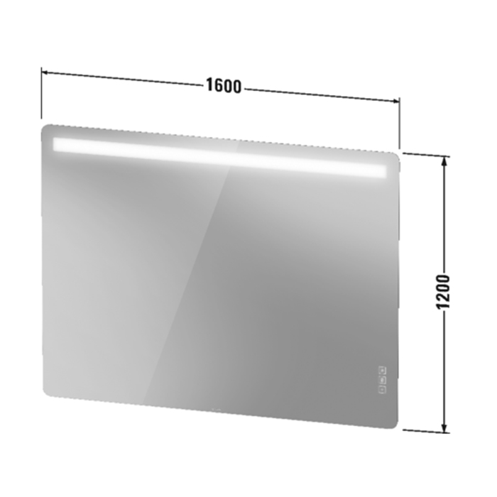 Duravit Luv Зеркало с подсветкой 160x120x3.8см., 2700-6500К, диммер, подогрев