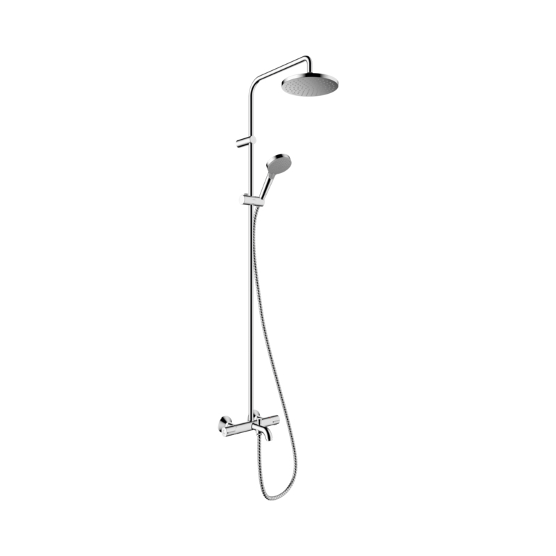 Душевая система Showerpipe, 200, 1jet, EcoSmart, с термостатом для ванны 26079000 Vernis Blend ― DuraStar.ru